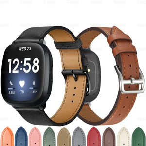 Bracelet en Cuir pour Montre Fitbit Versa 3 Versa 4 Sense 2