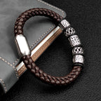 Leren armband in oude Vikingstijl 3