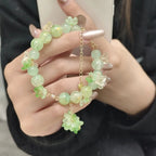 Bracelet en Perles avec Fleurs vert