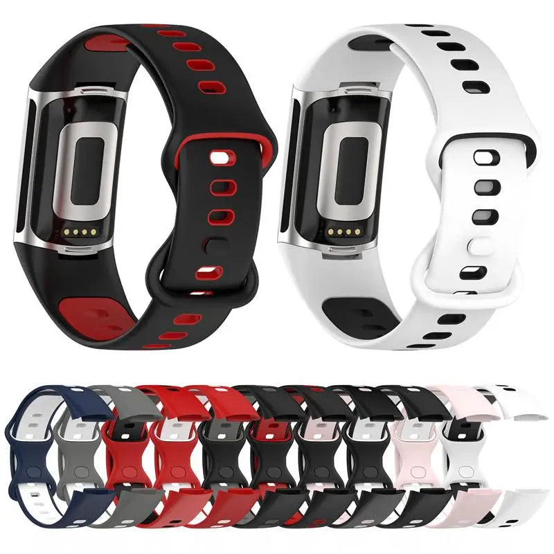 Siliconen bandje voor Fitbit Charge 5, Charge 6 horloge