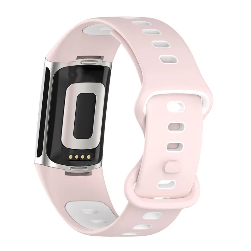 Roze siliconen bandje voor Fitbit Charge 5, Charge 6 horloge