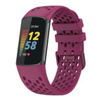 Paars siliconen bandje voor Fitbit Charge 5, Charge 6 horloge