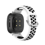Siliconen armband voor Fitbit Versa 3, Versa 4, Sense 1 en Sense 2 horloge wit en zwart