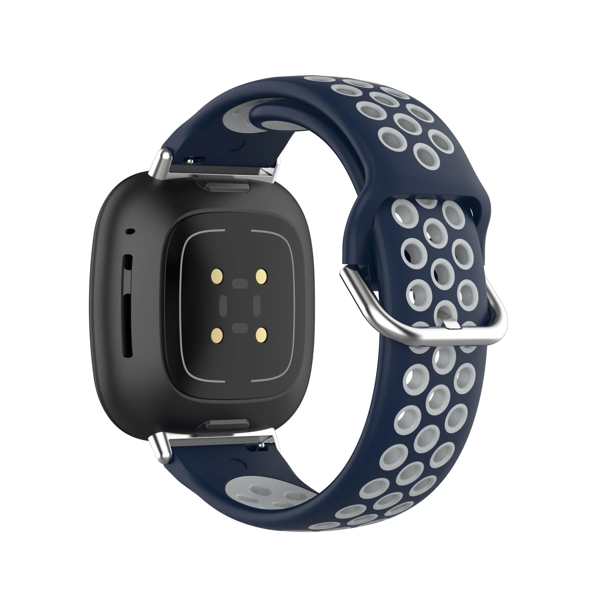 Siliconen armband voor Fitbit Versa 3, Versa 4, Sense 1 en Sense 2 horloge blauw en grijs