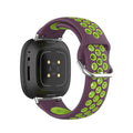Siliconen armband voor Fitbit Versa 3, Versa 4, Sense 1 en Sense 2 horloge paars en groen