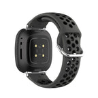 Siliconen armband voor Fitbit Versa 3, Versa 4, Sense 1 en Sense 2 horloge zwart
