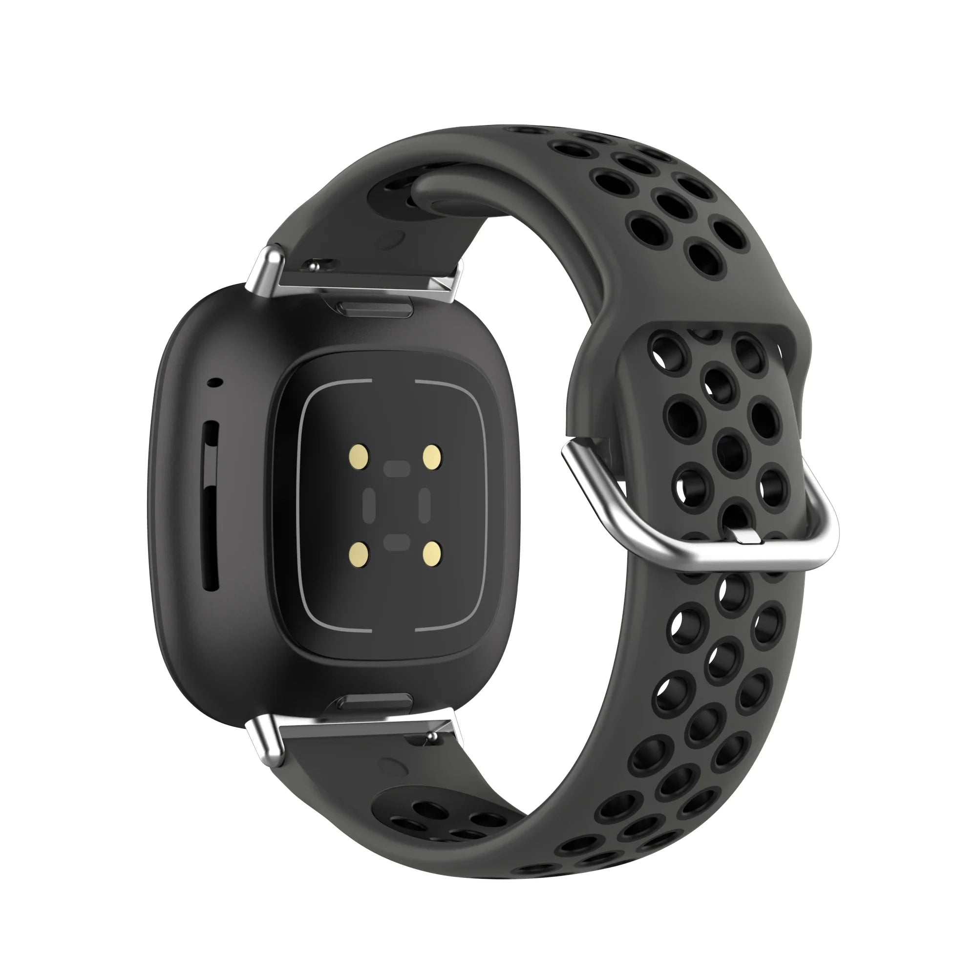 Siliconen armband voor Fitbit Versa 3, Versa 4, Sense 1 en Sense 2 horloge zwart
