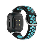Siliconen armband voor Fitbit Versa 3, Versa 4, Sense 1 en Sense 2 horloge zwart en blauw