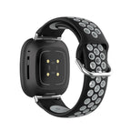 Siliconen armband voor Fitbit Versa 3, Versa 4, Sense 1 en Sense 2 horloge zwart en grijs