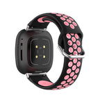 Siliconen armband voor Fitbit Versa 3, Versa 4, Sense 1 en Sense 2 horloge zwart en roze