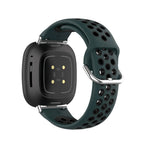 Siliconen armband voor Fitbit Versa 3, Versa 4, Sense 1 en Sense 2 horloge groen en zwart
