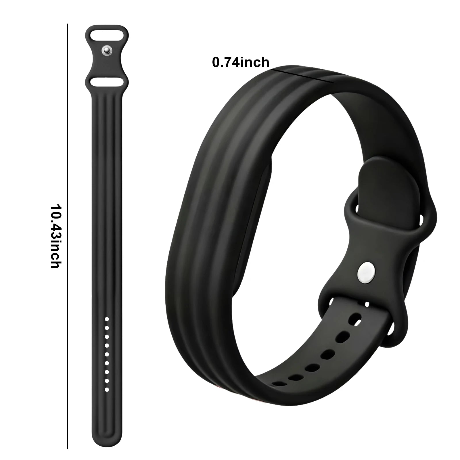 Siliconen bandje voor Google Fitbit Air horloge zwart
