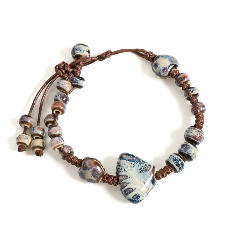 Bracelet en Tresse Coquillage Bleu