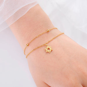 Bracelet Etoile de David or