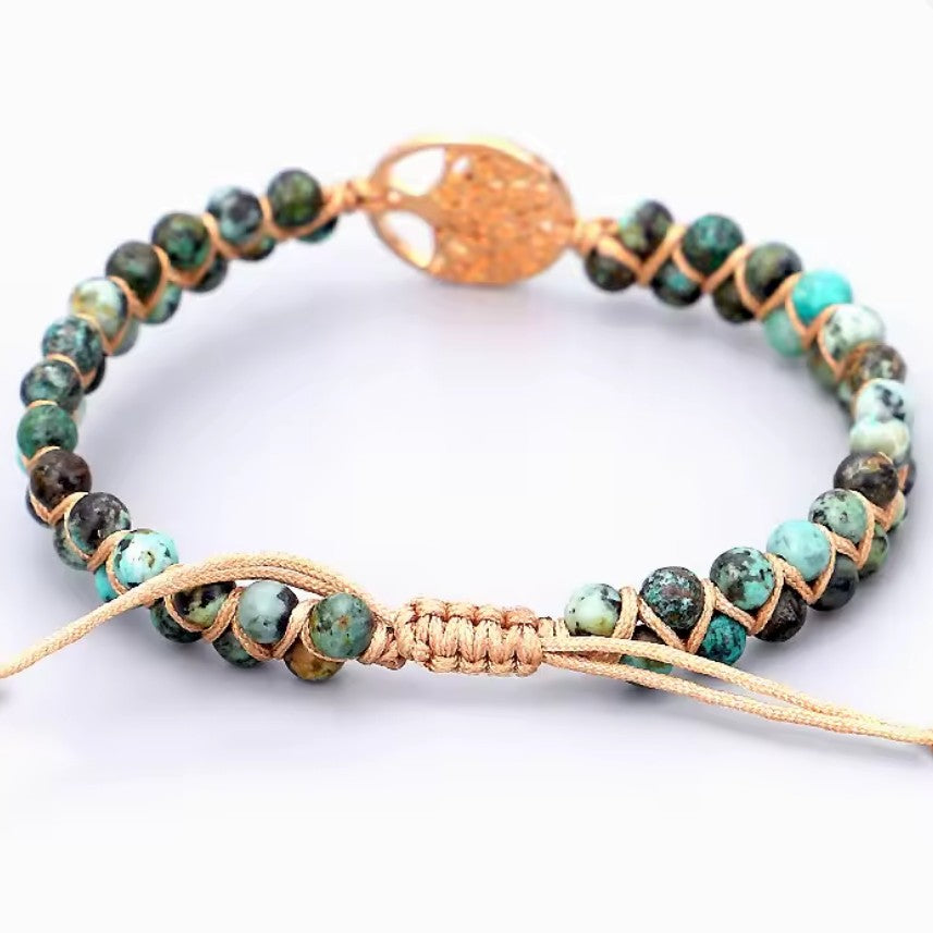 Damesarmband Natuursteen Paars Levensboom