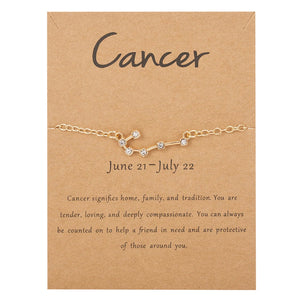 Bracelet Femme Signe du Zodiaque 12 Constellations cancer