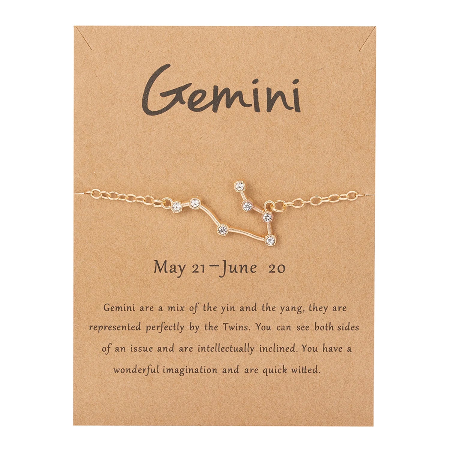 Bracelet Femme Signe du Zodiaque 12 Constellations gémeaux