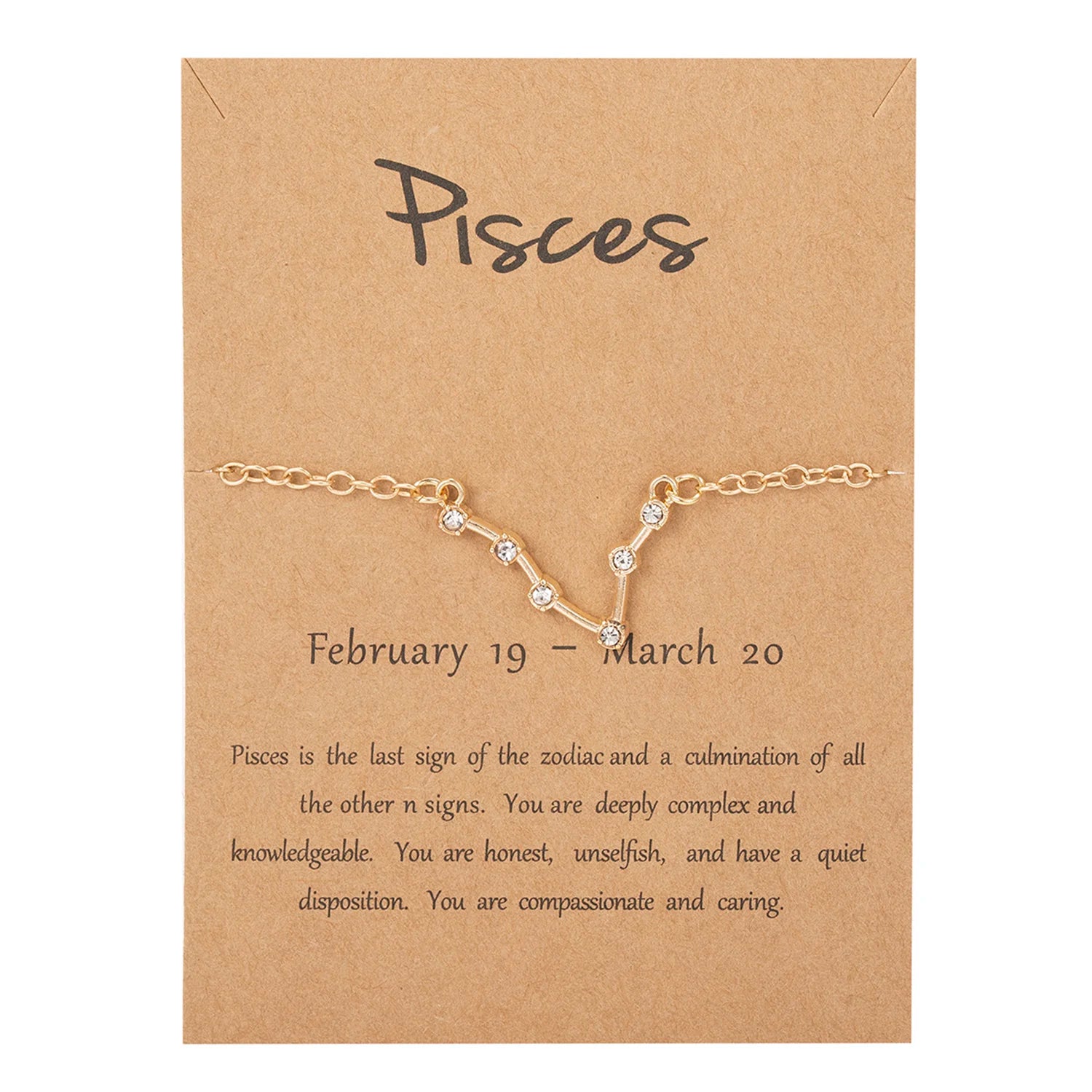 Bracelet Femme Signe du Zodiaque 12 Constellations poisson