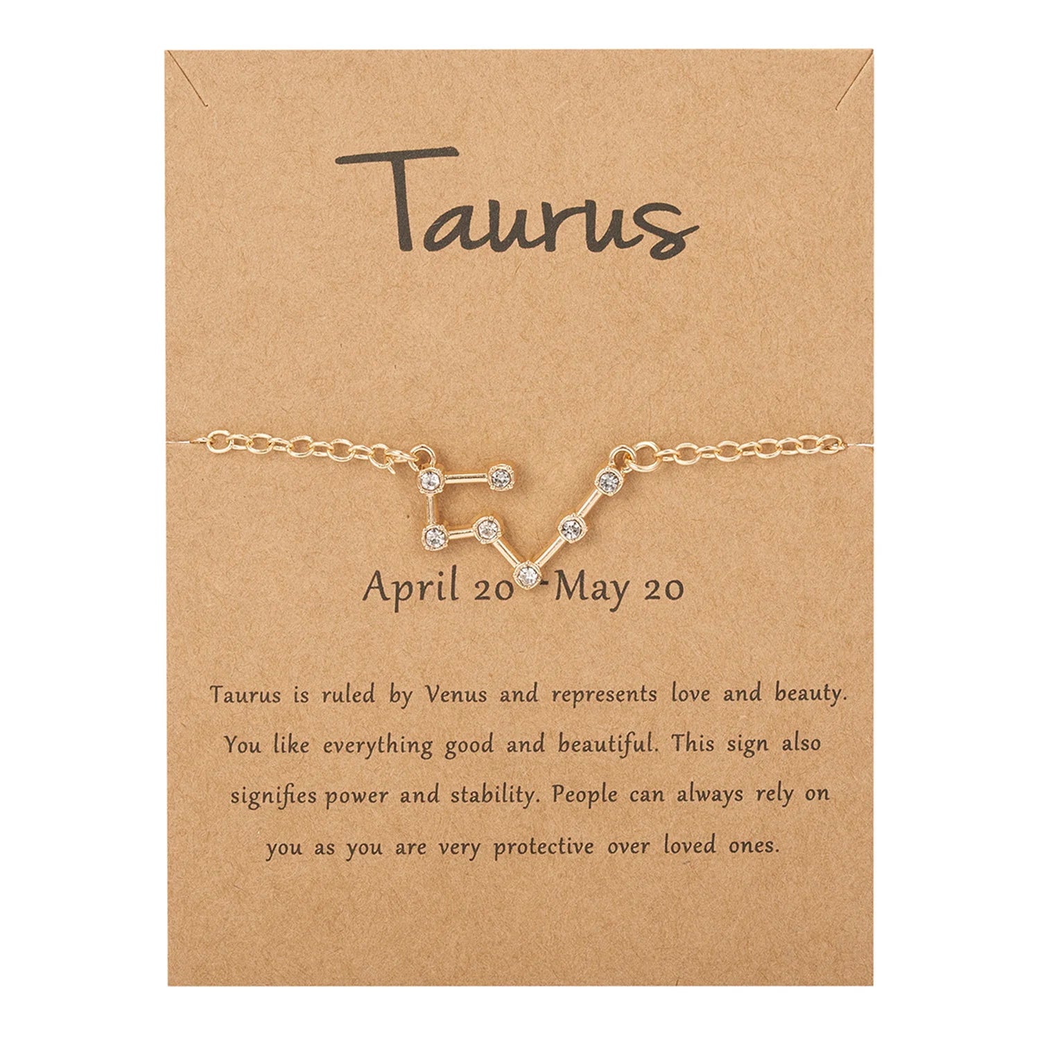 Bracelet Femme Signe du Zodiaque 12 Constellations taureau