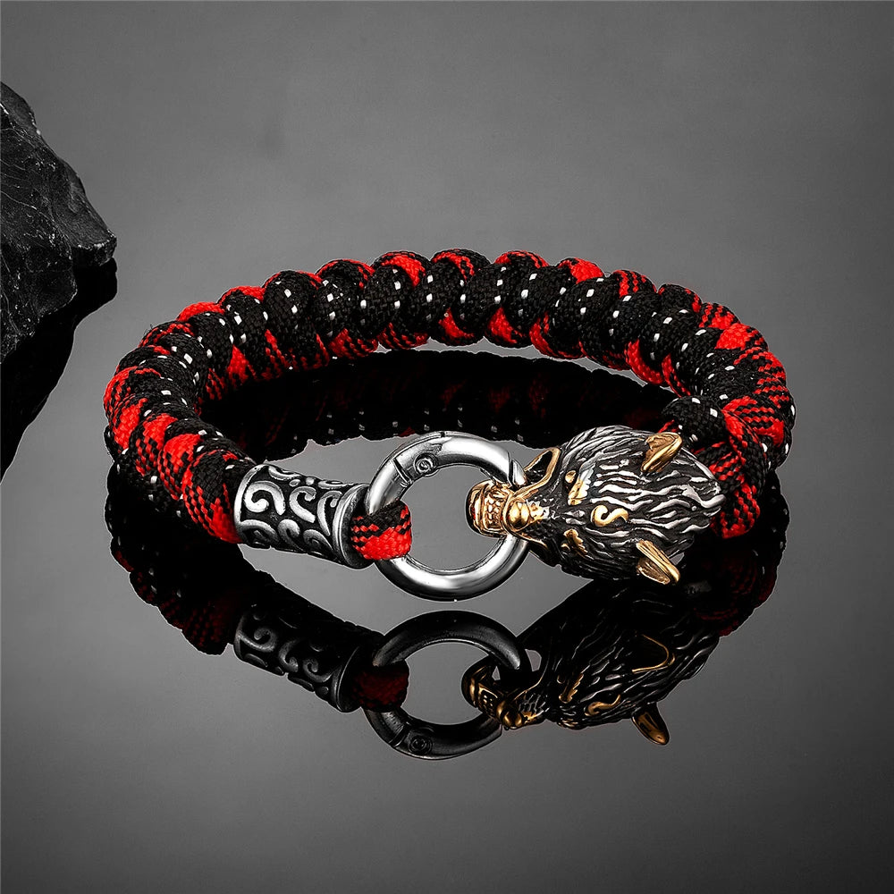 Fenrir Survival Armband - Parachutetouw Gourmette Viking Wolf