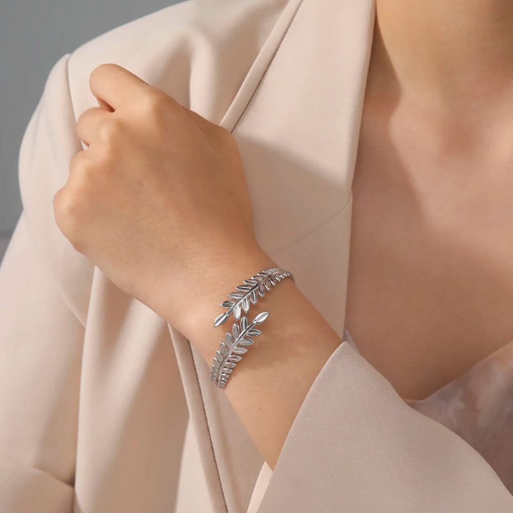 Bracelet Feuille de Laurier argent