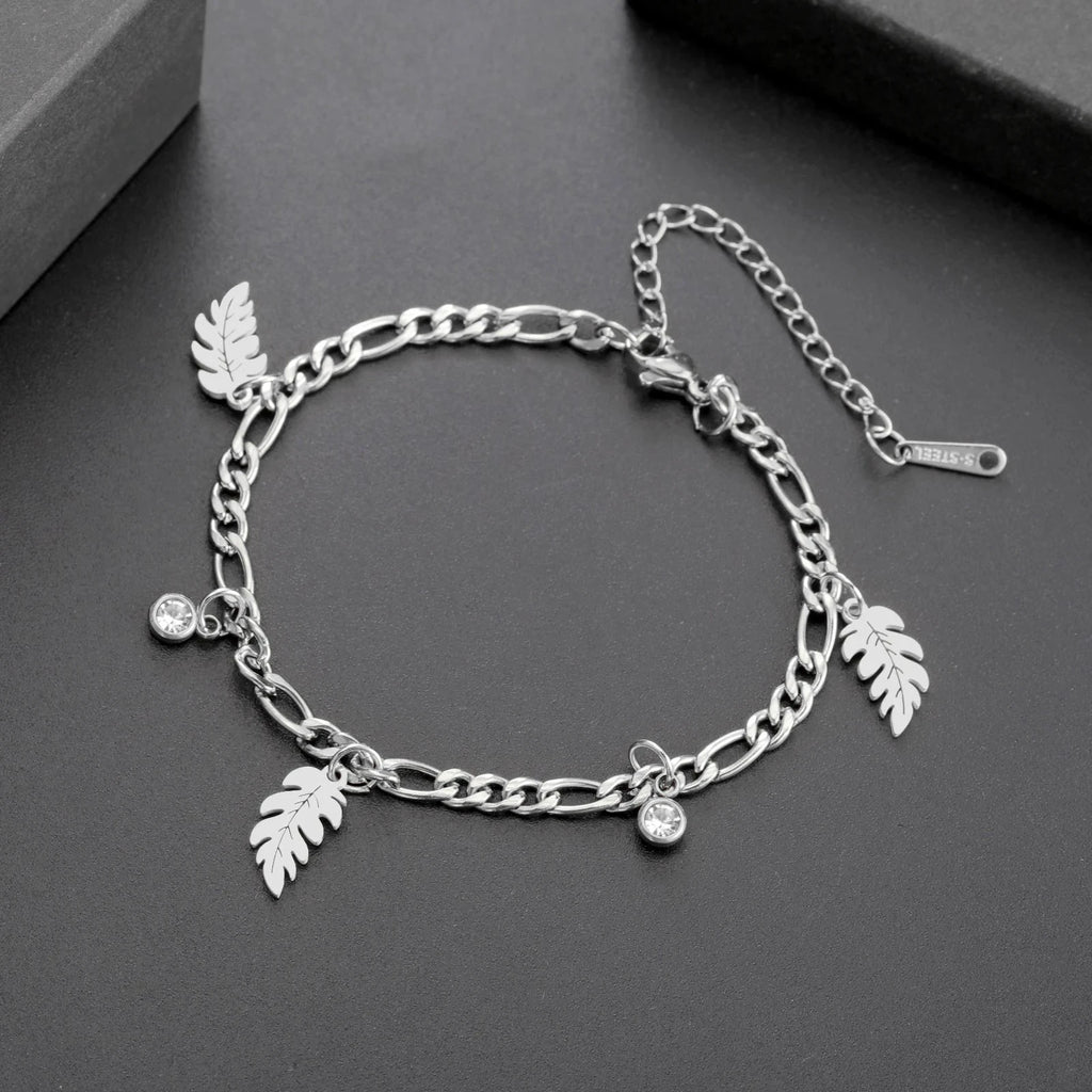 Palmblad en Zirkonia Armband 