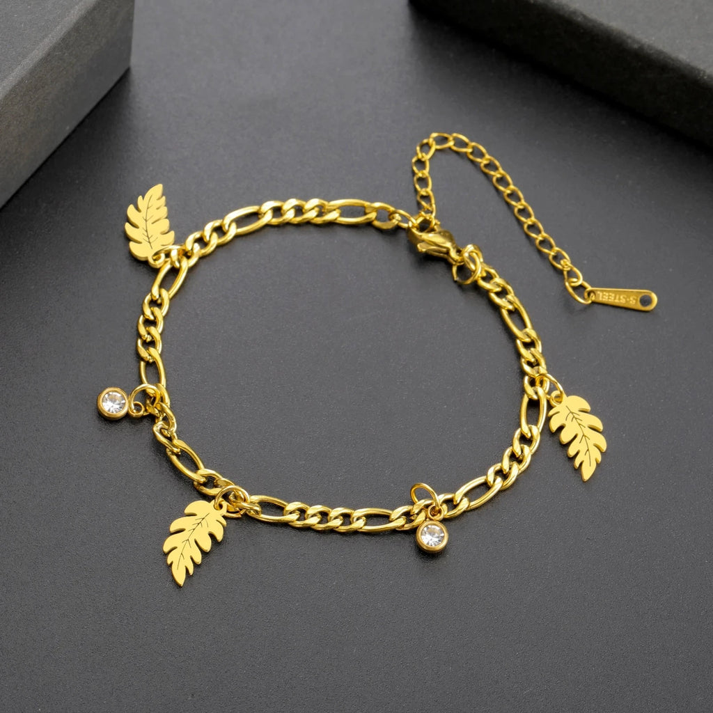 Palmblad en Zirkonia Armband 
