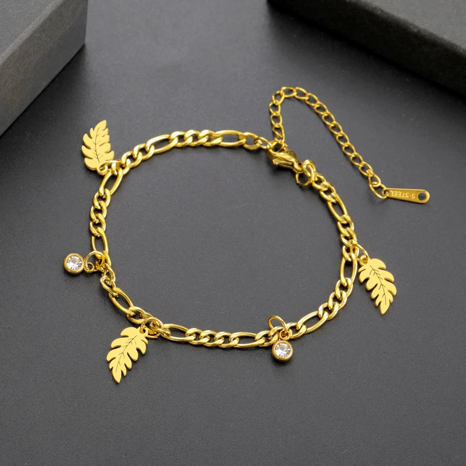 Palmblad en Zirkonia Armband 