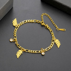 Palmblad en Zirkonia Armband 