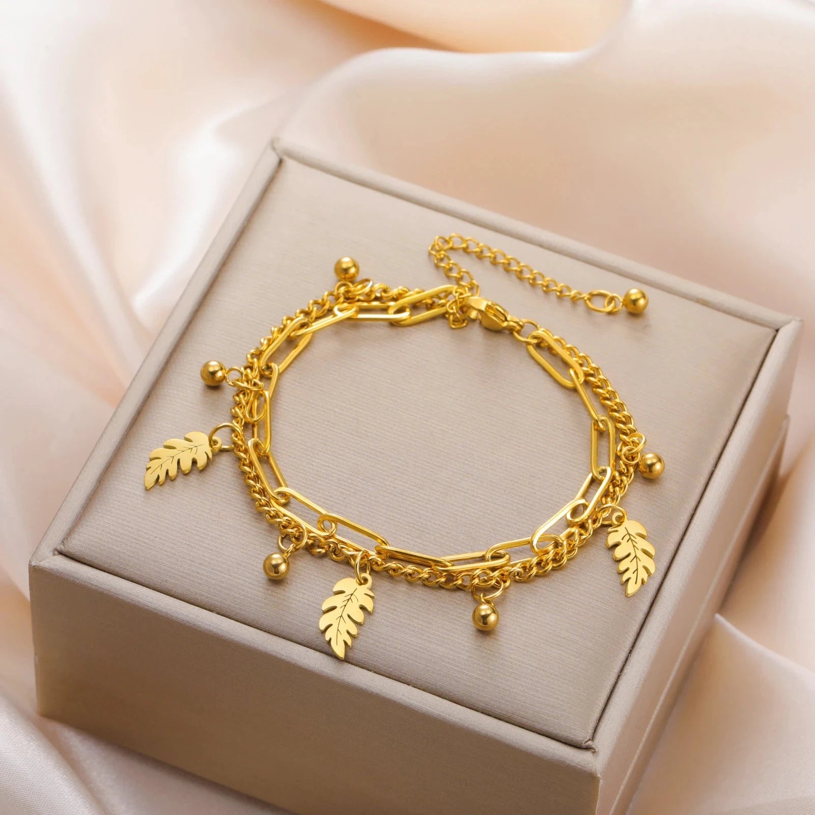 Palmblad en Zirkonia Armband 