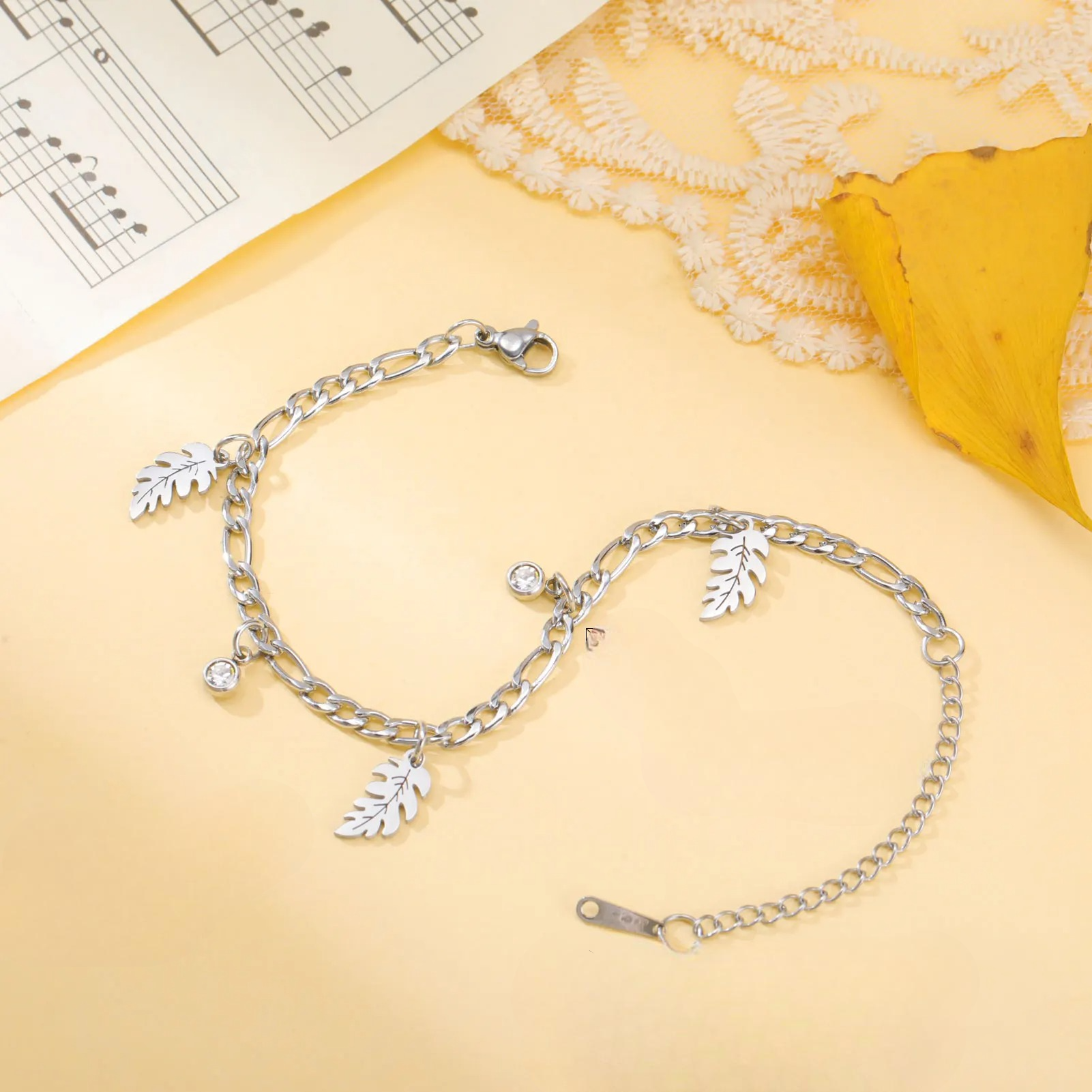 Palmblad en Zirkonia Armband 