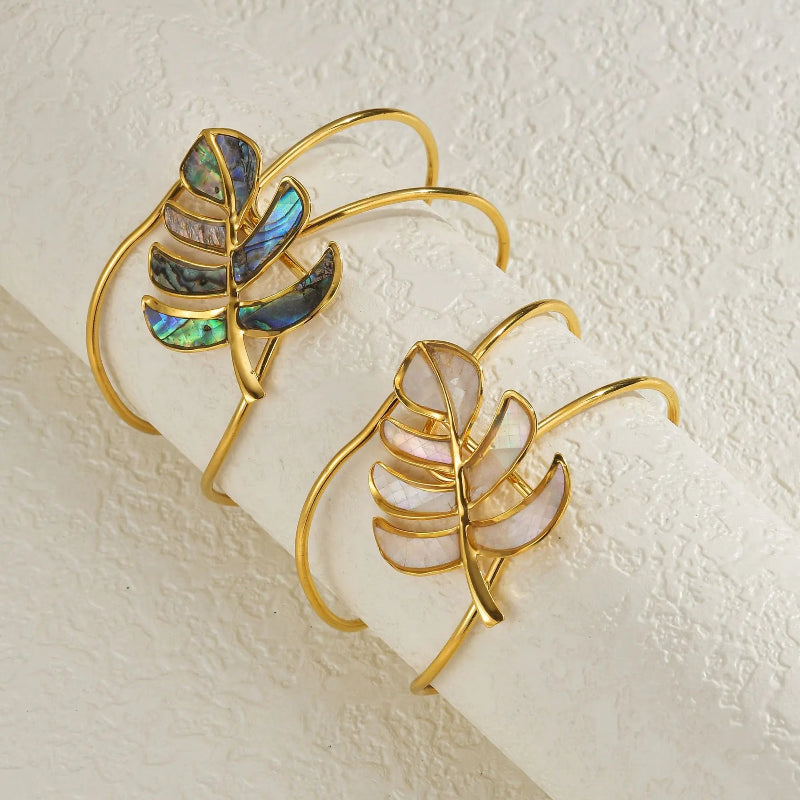 Bracelet Feuille de Palmier blanc