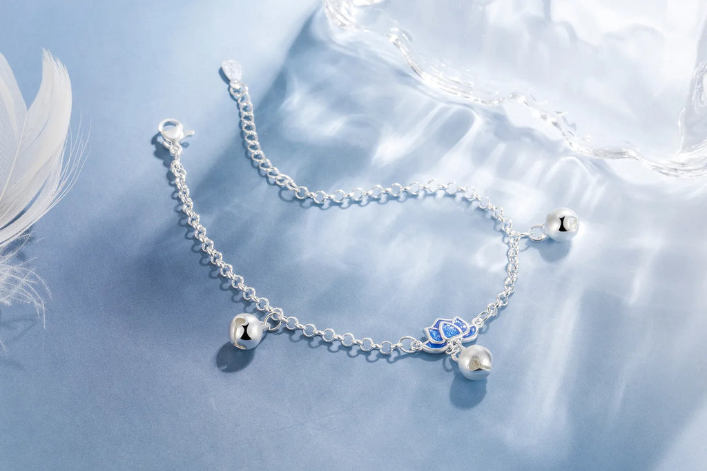 Bracelet Gourmette Fleur de Lotus Femme