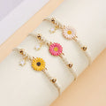 Bracelet Gourmette Fleur de Marguerite rose