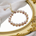 Bracelet Gourmette en Perles Roses