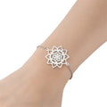 Bracelet Fleur de Vie Mandala Gourmette Dawapara Femme argent