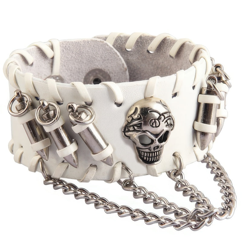 Leren Skull Armband Heren