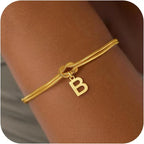 Armband met initiaal en strik - letter 