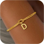 Armband met initiaal en strik - letter 