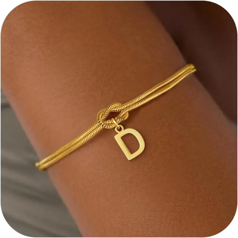 Armband met initiaal en strik - letter 