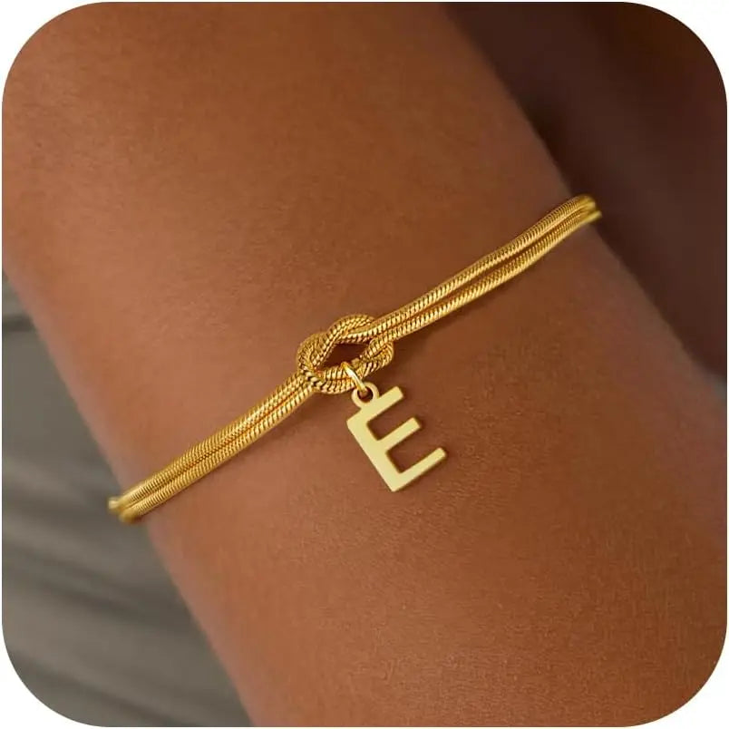 Armband met initiaal en strik - letter 
