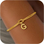 Armband met initiaal en strik - letter 
