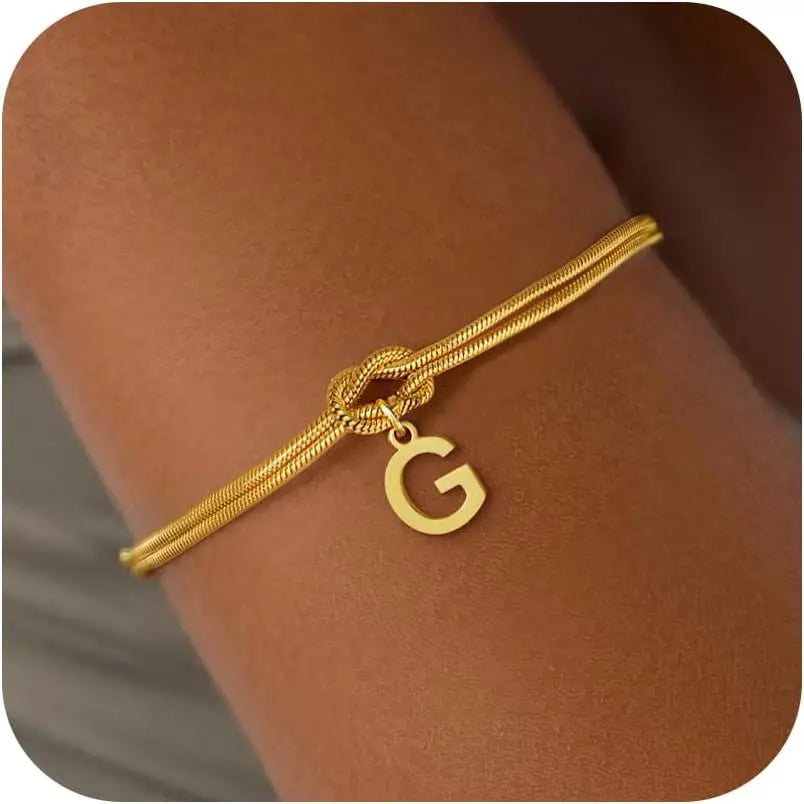 Armband met initiaal en strik - letter 