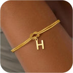 Armband met initiaal en strik - letter 