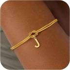 Armband met initiaal en strik - letter 