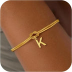 Armband met initiaal en strik - letter 