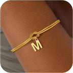 Armband met initiaal en strik - letter 