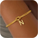 Armband met initiaal en strik - letter 