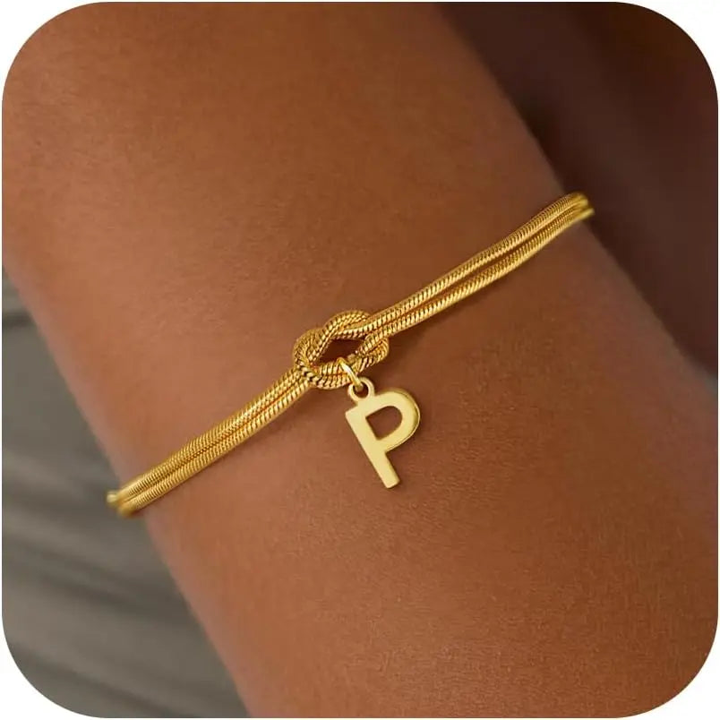Armband met initiaal en strik - letter 