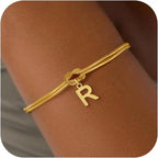 Armband met initiaal en strik - letter 